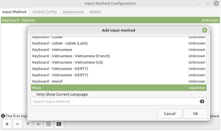 Add Mozc as a new Input Method